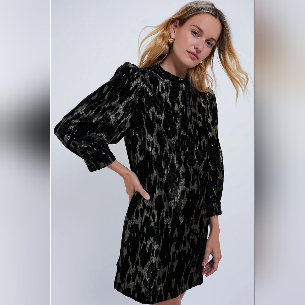 NWT Pomander Place Metallic Velvet Burnout Samantha Party Mini Dress Size Medium - Picture 7 of 10